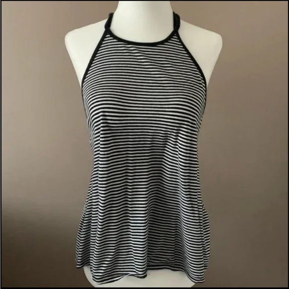 Billabong Black & white striped Knit Racerback Tank Top in size Medium - Picture 6 of 9